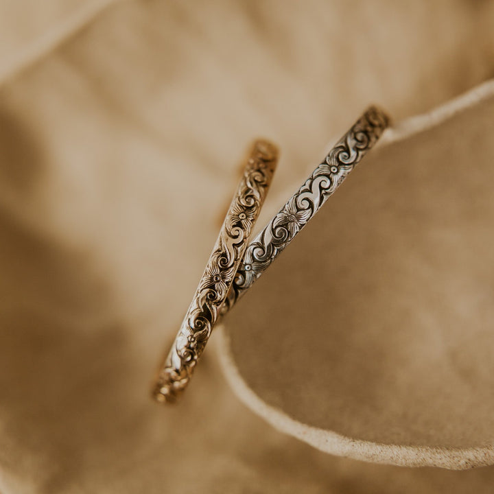 hawaiian style engraved bangle