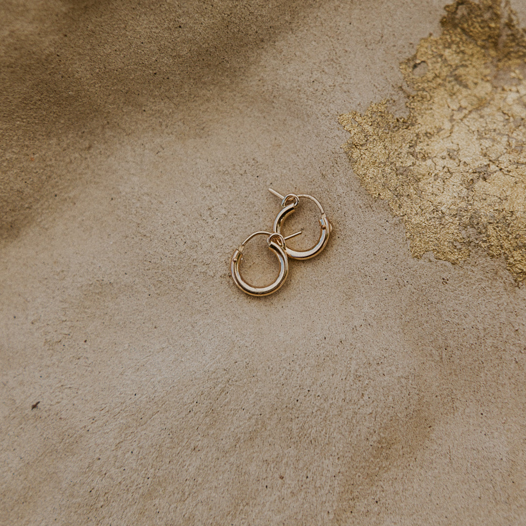 small 14k gold fill click hoop earrings 