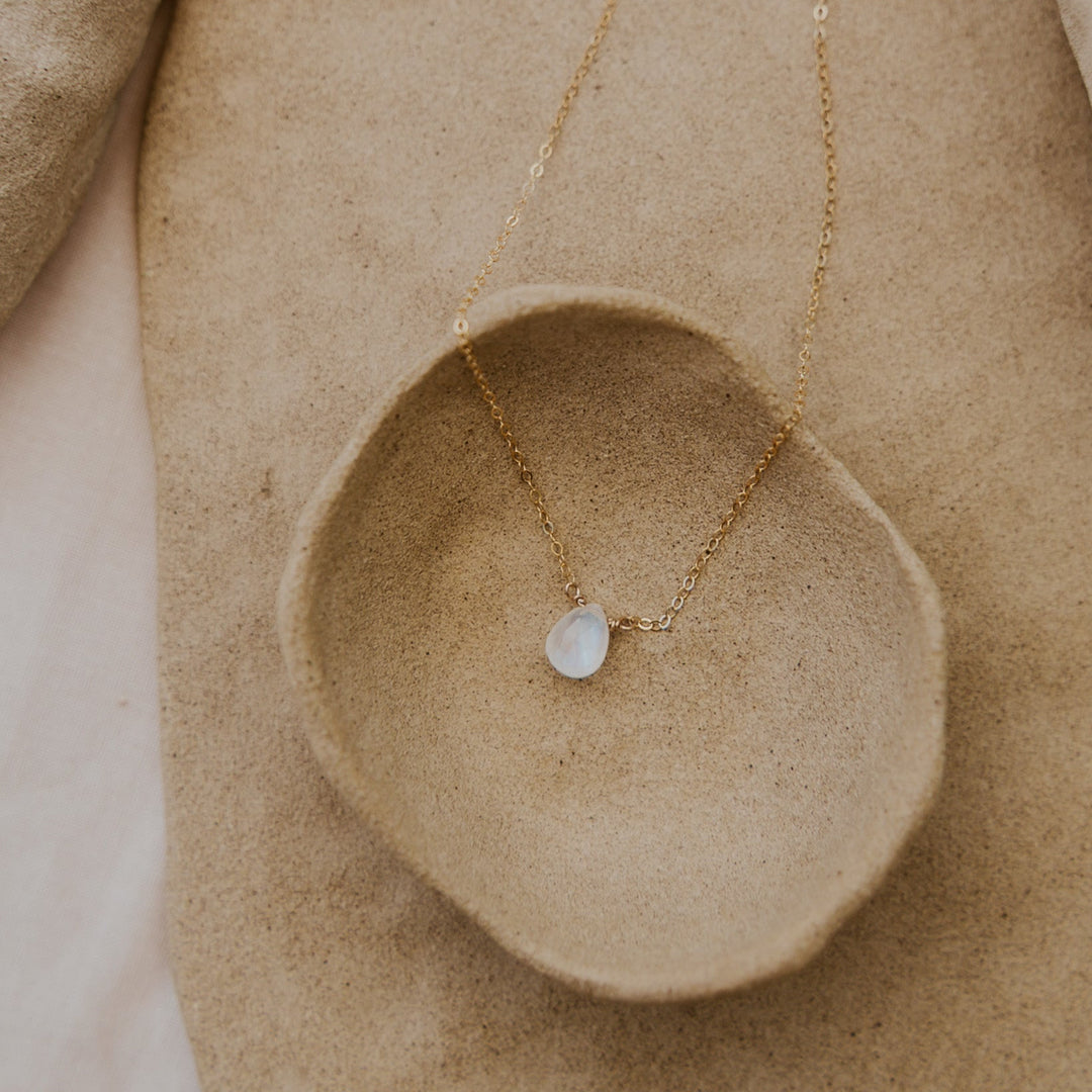 14k gold fill chain with moonstone gemstone 