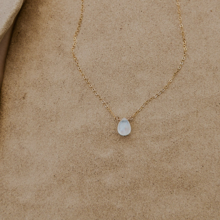 14k gold fill chain with moonstone gemstone 