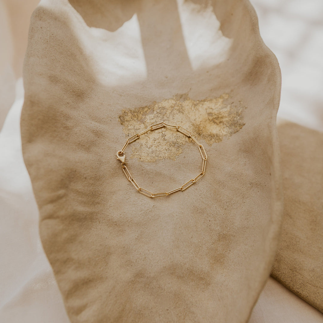 14k gold fill rectangular chain link bracelet