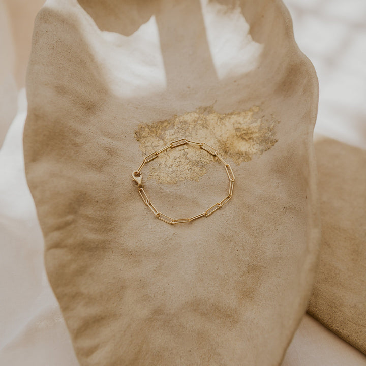 14k gold fill rectangular chain link bracelet