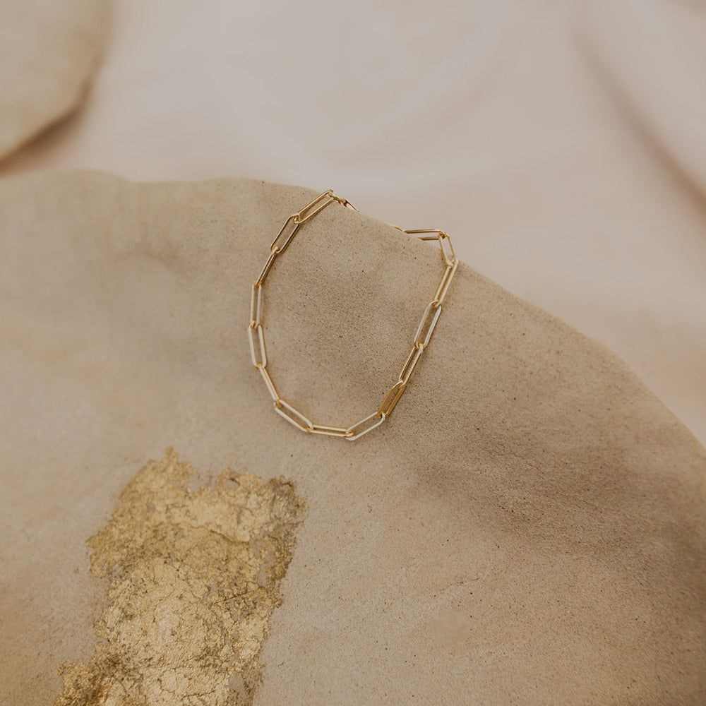 14k gold fill rectangular chain link bracelet