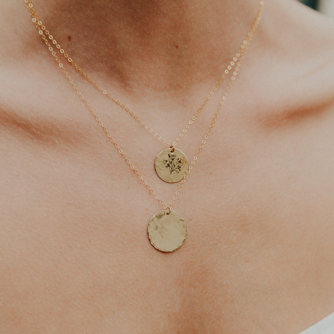 Custom Handwriting Engraved Disc Necklace