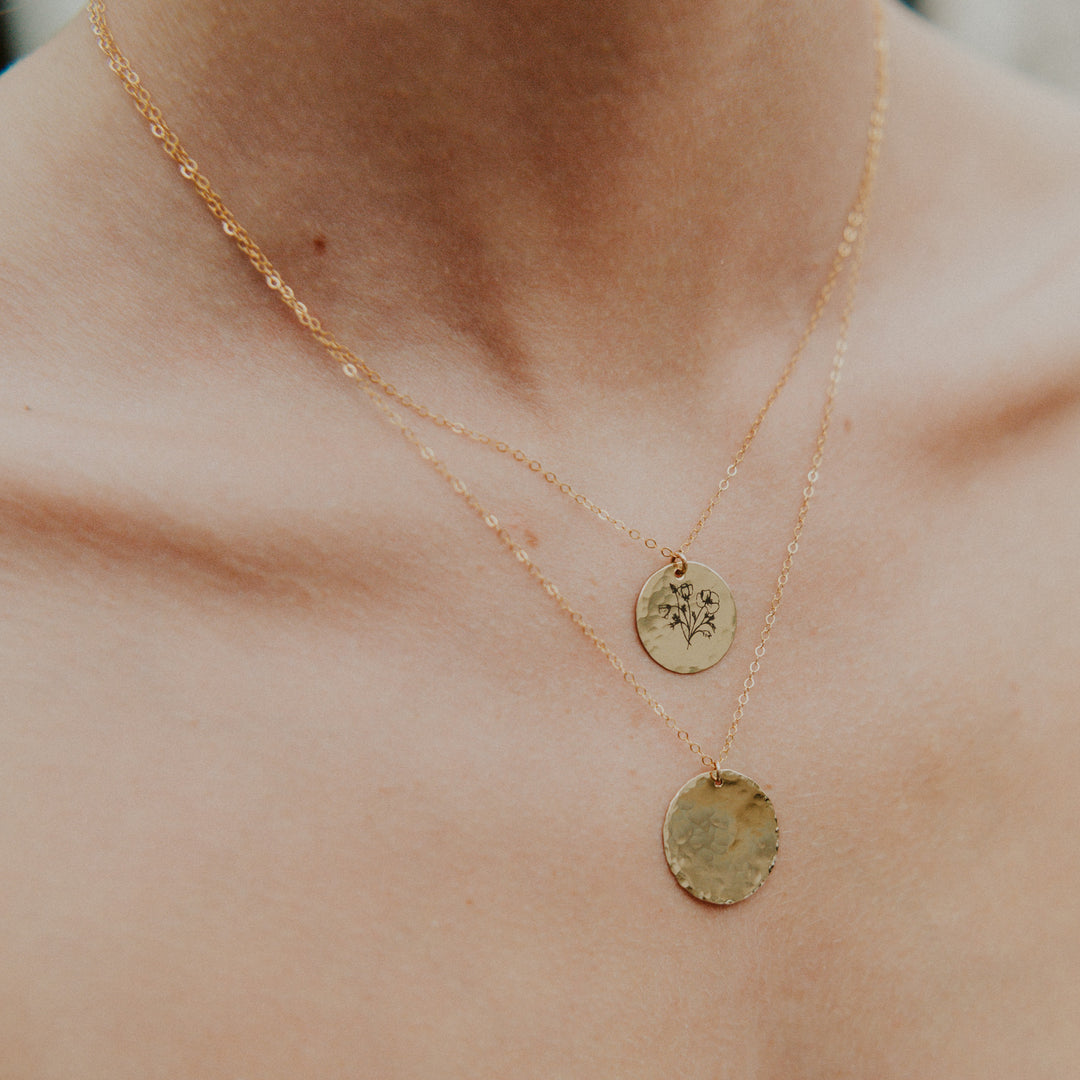 Custom Handwriting Engraved Disc Necklace