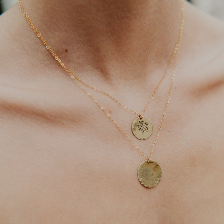 Custom Handwriting Engraved Disc Necklace