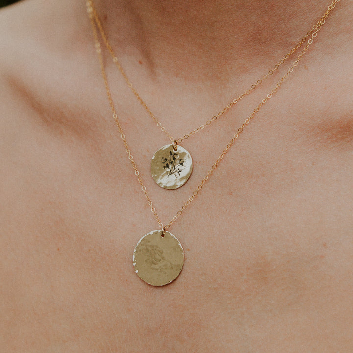 Custom Handwriting Engraved Disc Necklace