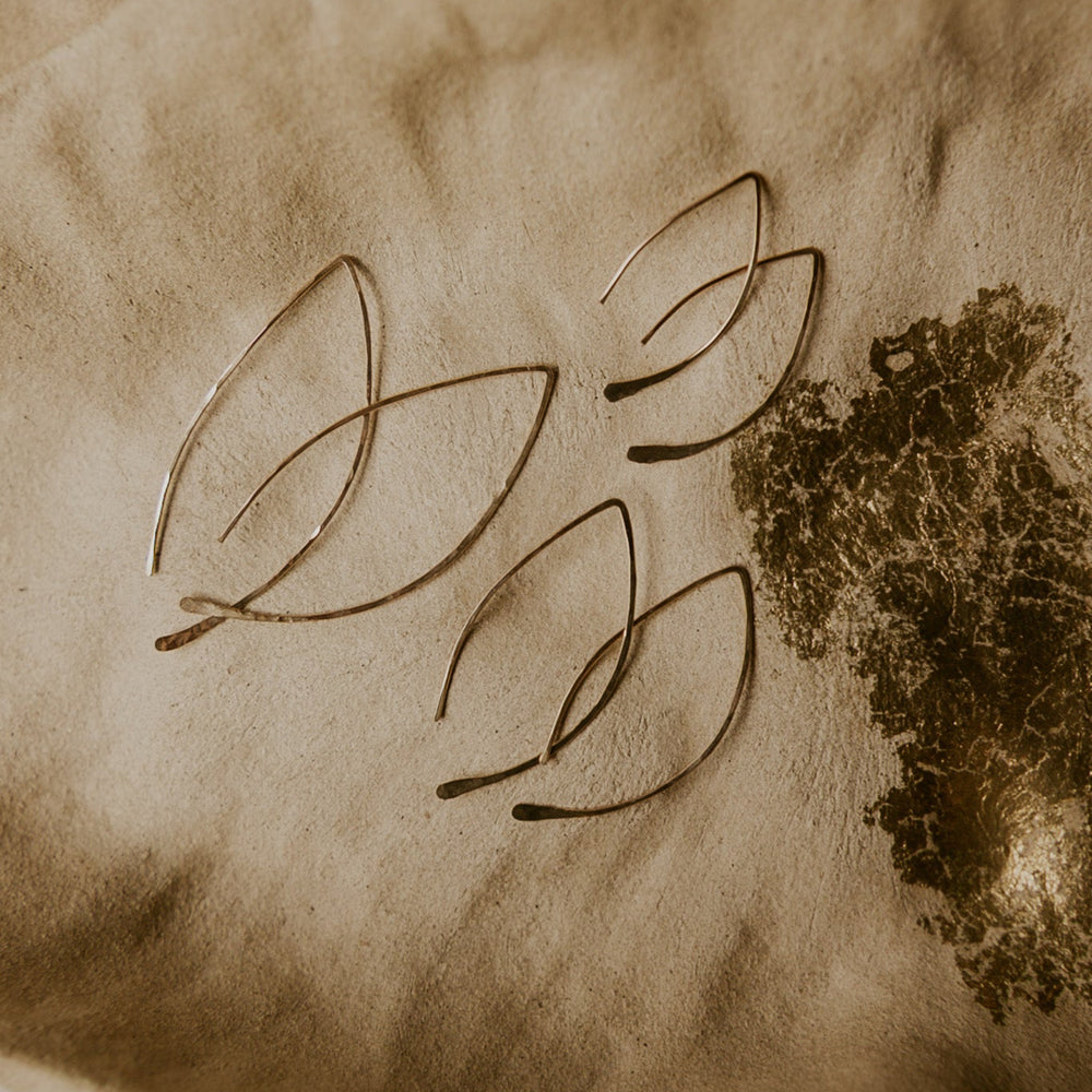 14k gold fill this leaf threader earrings