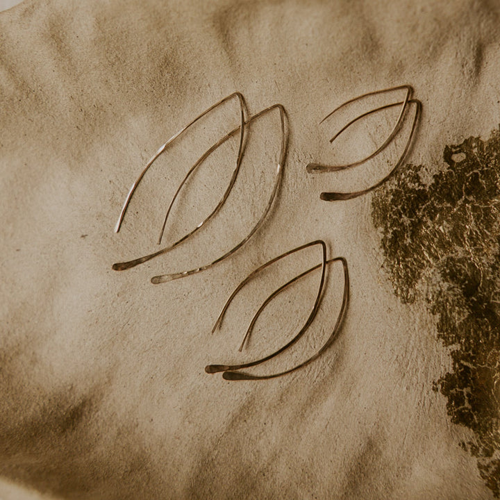 14k gold fill this leaf threader earrings