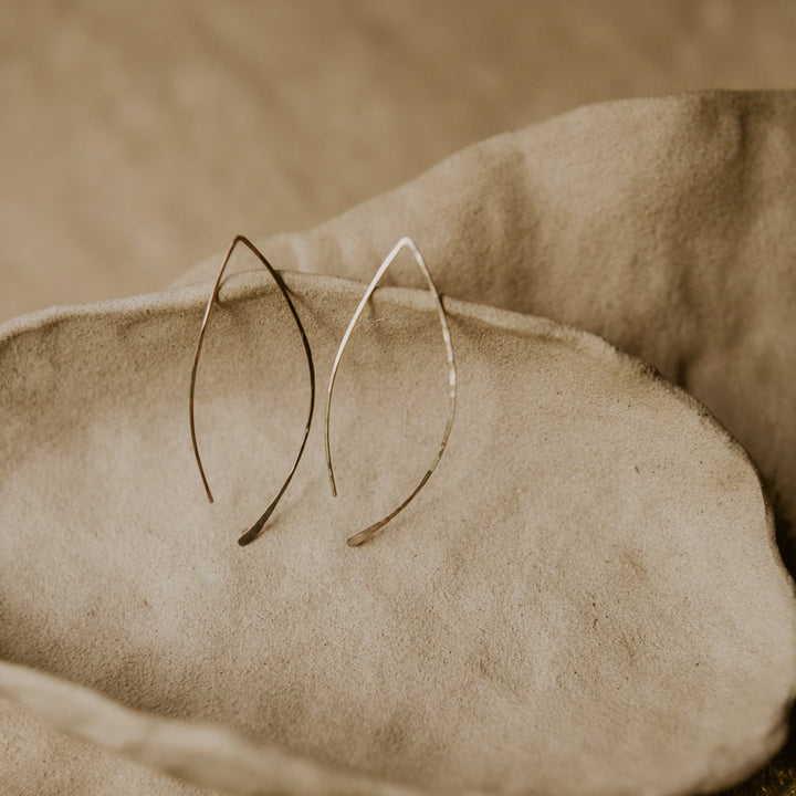 14k gold fill this leaf threader earrings