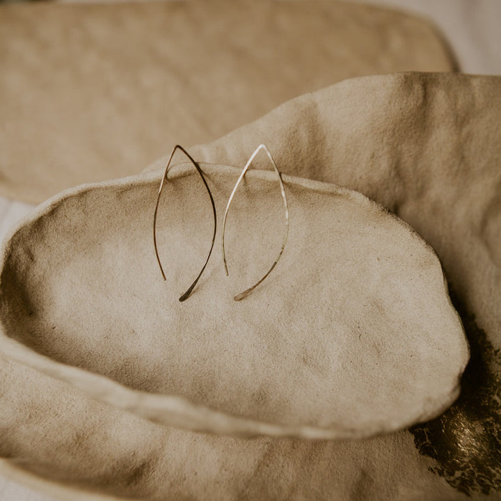 14k gold fill this leaf threader earrings