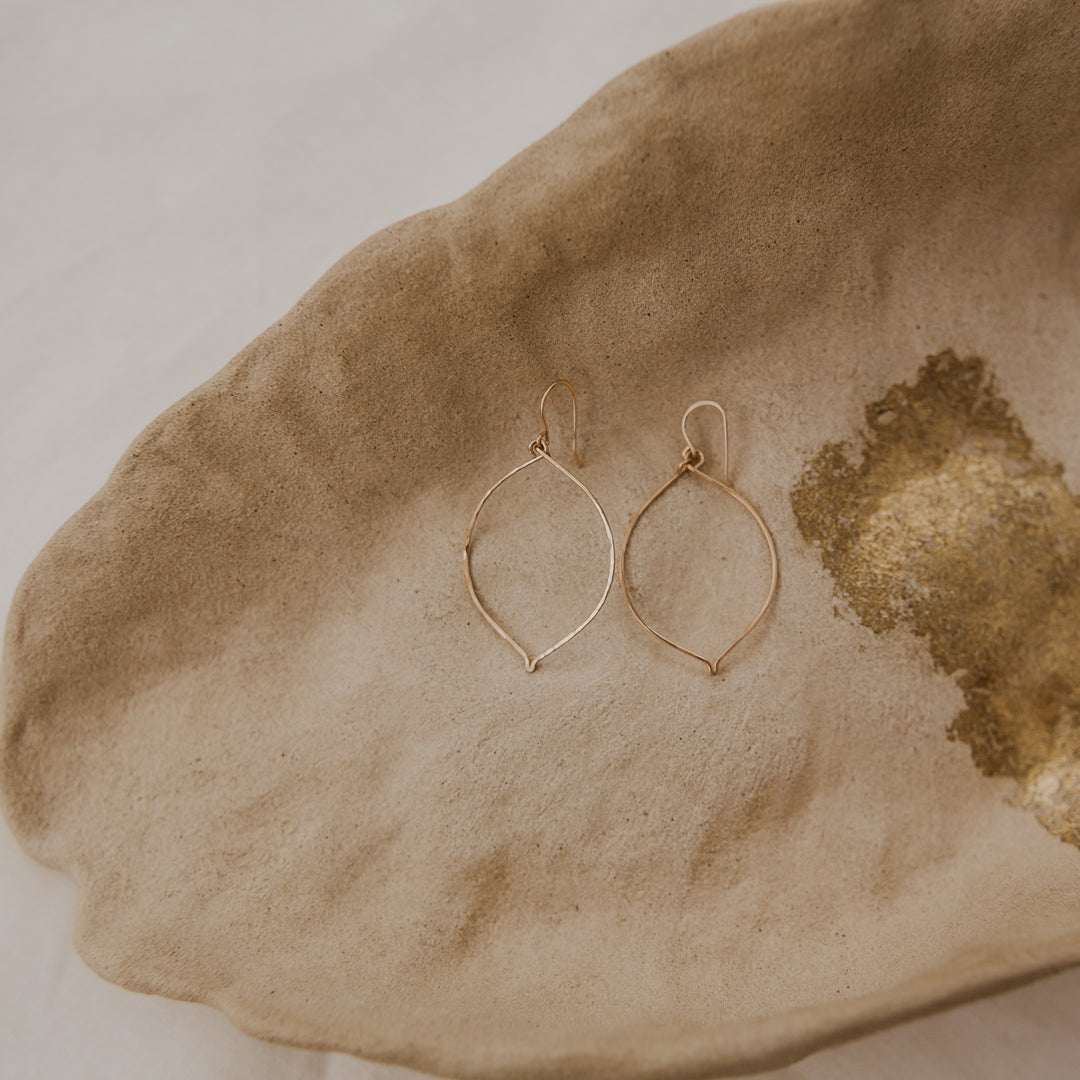 lotus shaped 14k gold fill earring