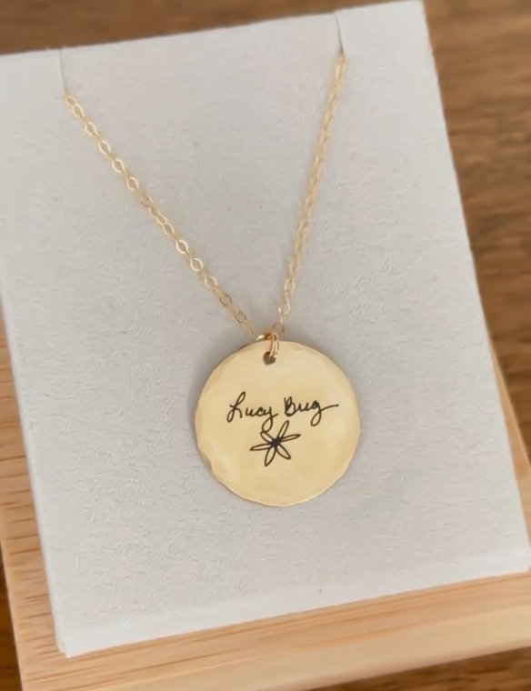 Custom Handwritten Engraved Necklace