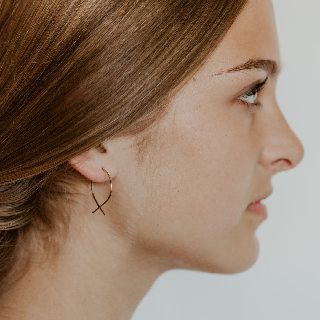 delicate 14k gold fill earring threader