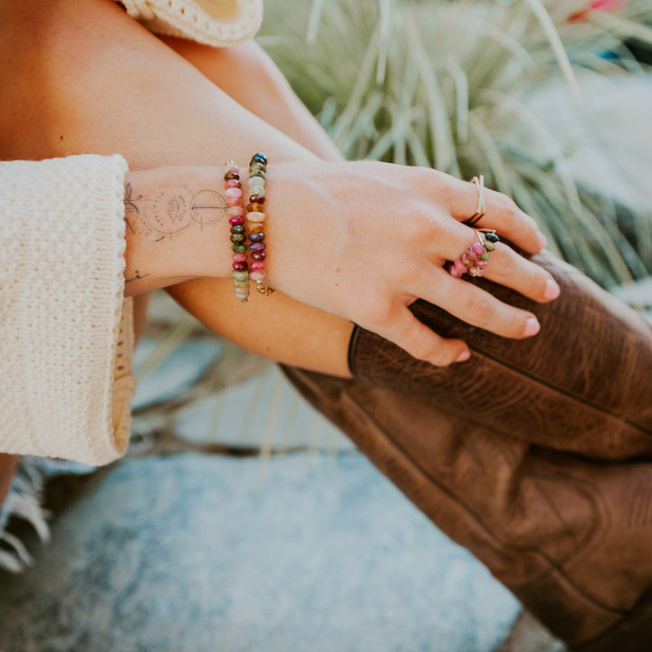 Teressa Lane Jewelry custom gemstone bracelet Carlsbad in a stylish necklace and bracelet set