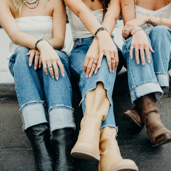 Teressa Lane Jewelry Diane Bracelet gemstone jewelry worn by trendy women in casual outfits