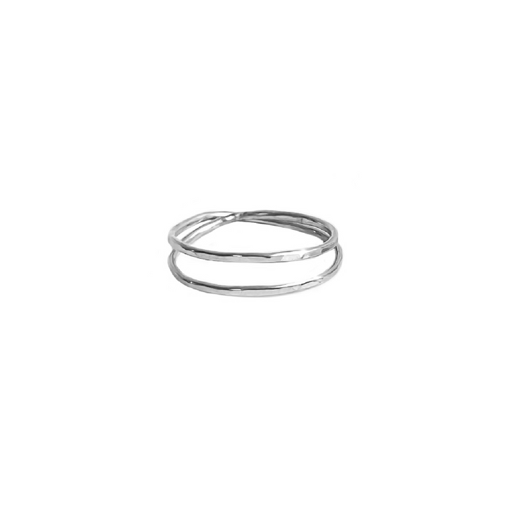 Teressa Lane Jewelry silver handmade stacking ring with minimalist double band design