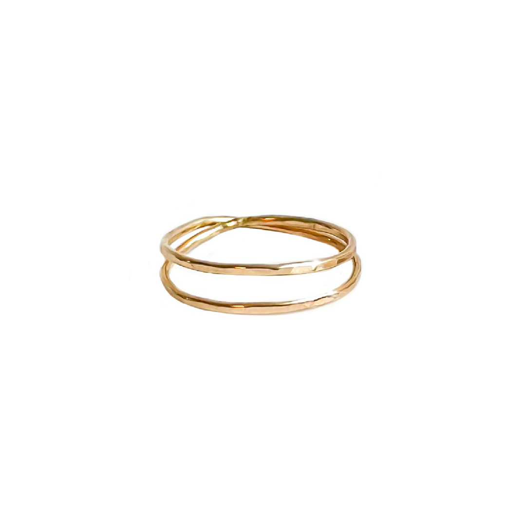 Teressa Lane Jewelry gold handmade stacking ring with minimalist design and polished finish