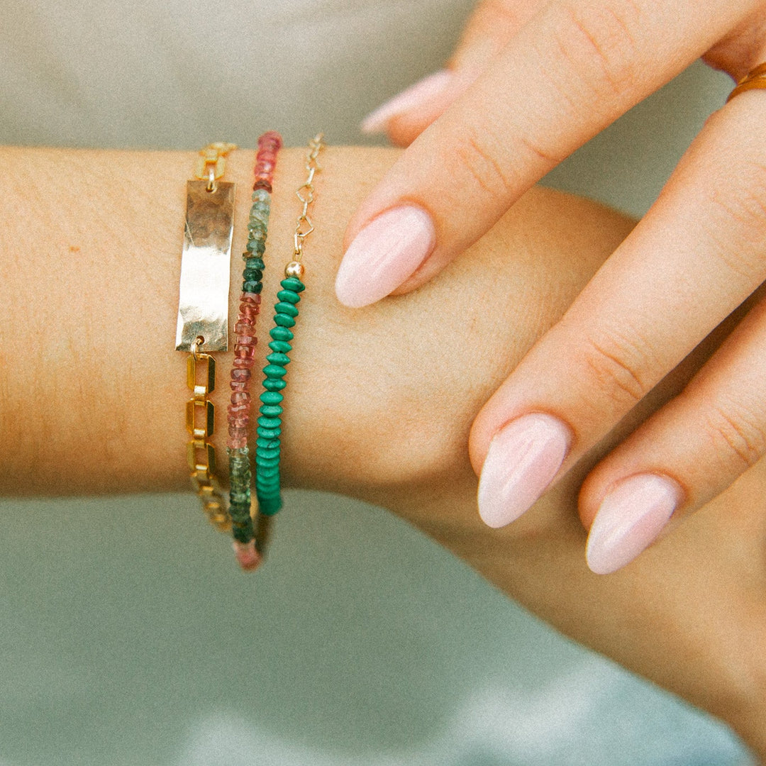 Haven Bracelet handmade carlsbad featuring colorful beads on a delicate wrist