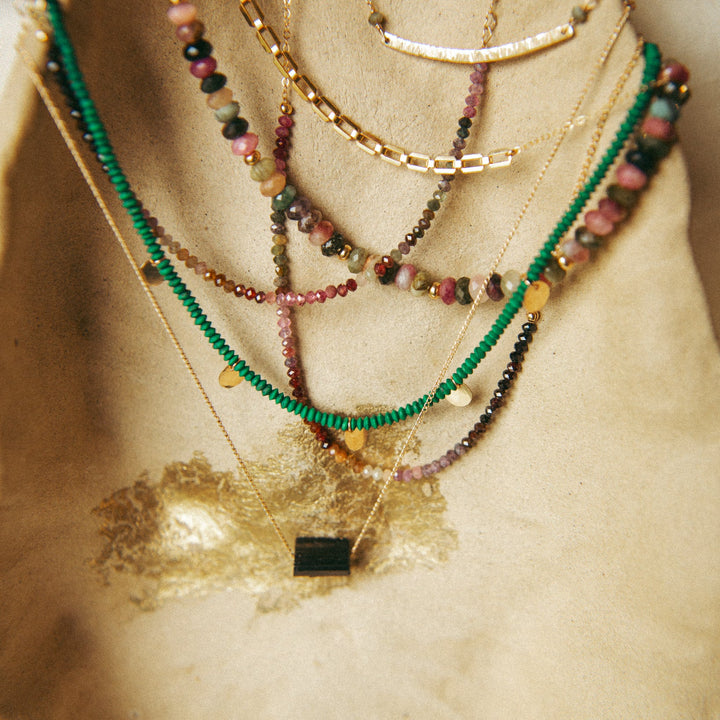 Layered Teressa Lane Jewelry Necklace Collection with Colorful Beads and Gold Accents