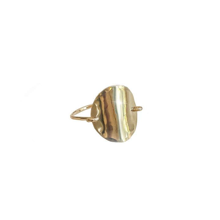 Teressa Lane Jewelry Katie Ring for women in polished gold with a unique hammered design