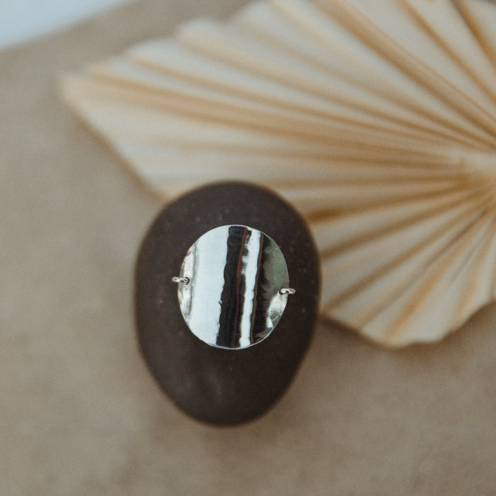 Katie Ring for women by Teressa Lane Jewelry featuring a modern hammered silver design