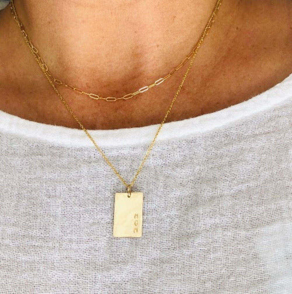 Rectangle Tag Necklace