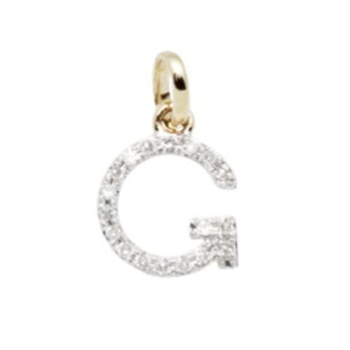 Diamond Initial Letter 14K Gold  Necklace