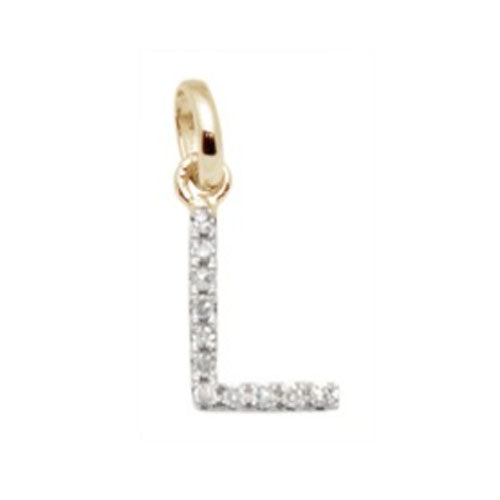 Diamond Initial Letter 14K Gold  Necklace