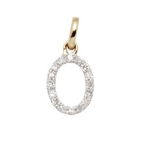 Diamond Initial Letter 14K Gold  Necklace