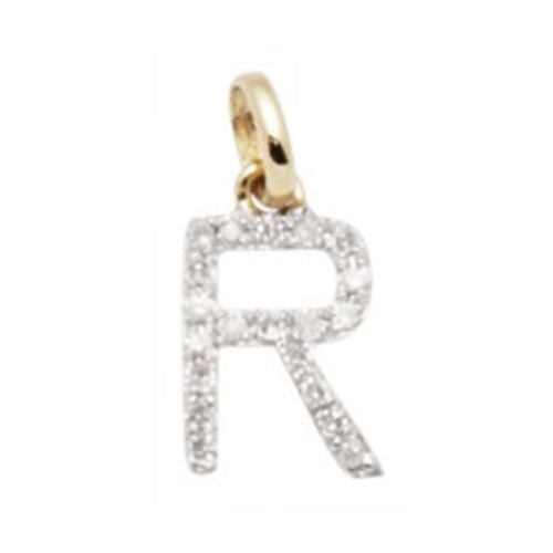 Diamond Initial Letter 14K Gold  Necklace