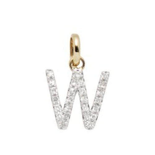 Diamond Initial Letter 14K Gold  Necklace