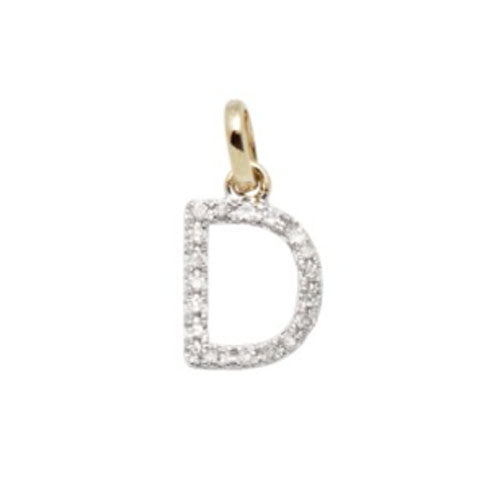 Diamond Initial Letter 14K Gold  Necklace