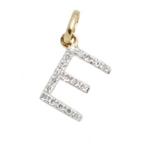 Diamond Initial Letter 14K Gold  Necklace