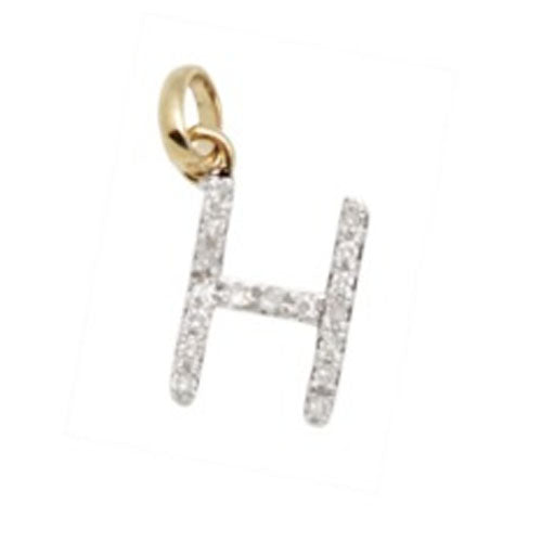 Diamond Initial Letter 14K Gold  Necklace