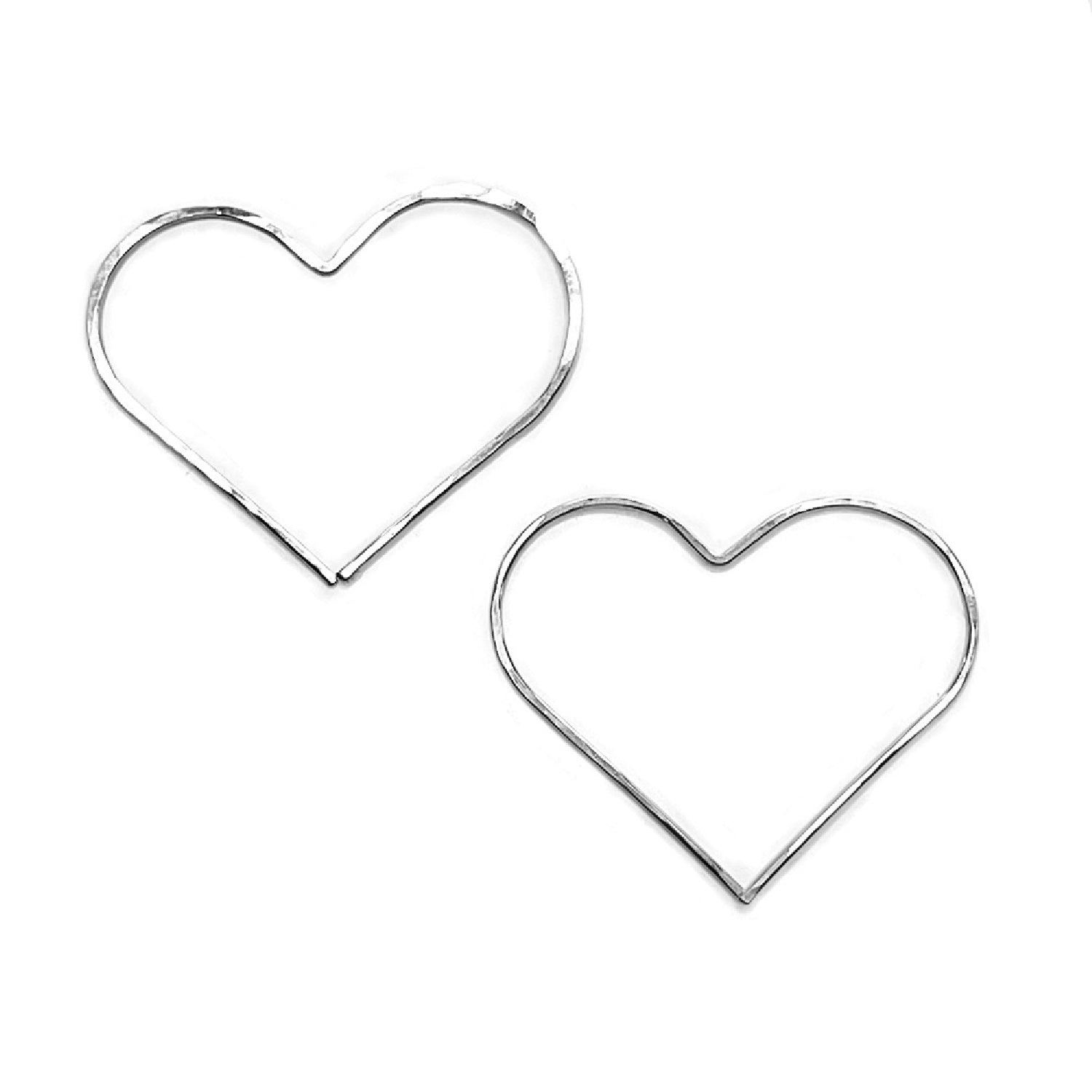 韓国人気★TATIANA★(silver925) Heart Imprint Hook Earring Heart Threaders Silver – Astor & Orion