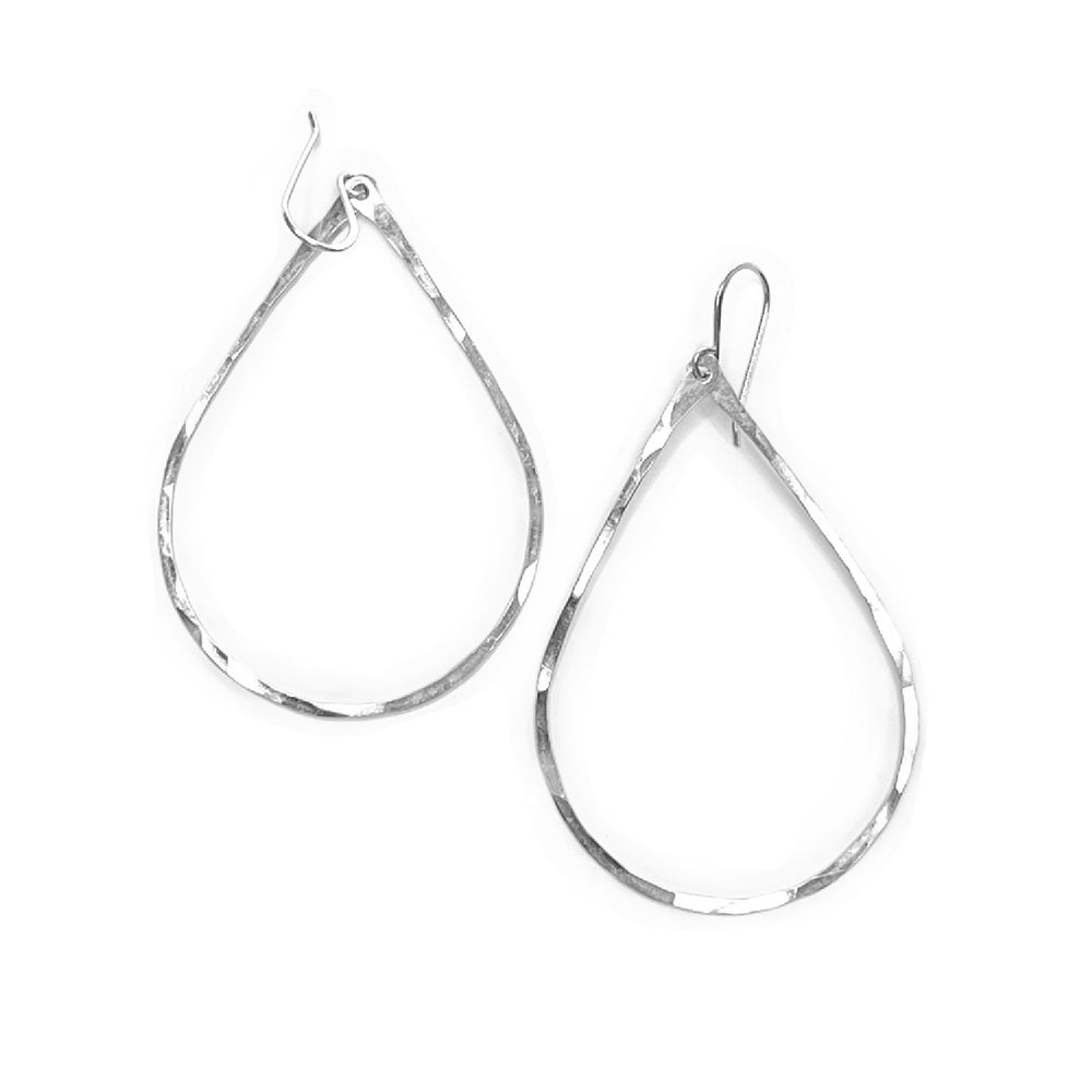 Teressa Lane Jewelry gold Lei earrings in hammered teardrop design with hook clasps