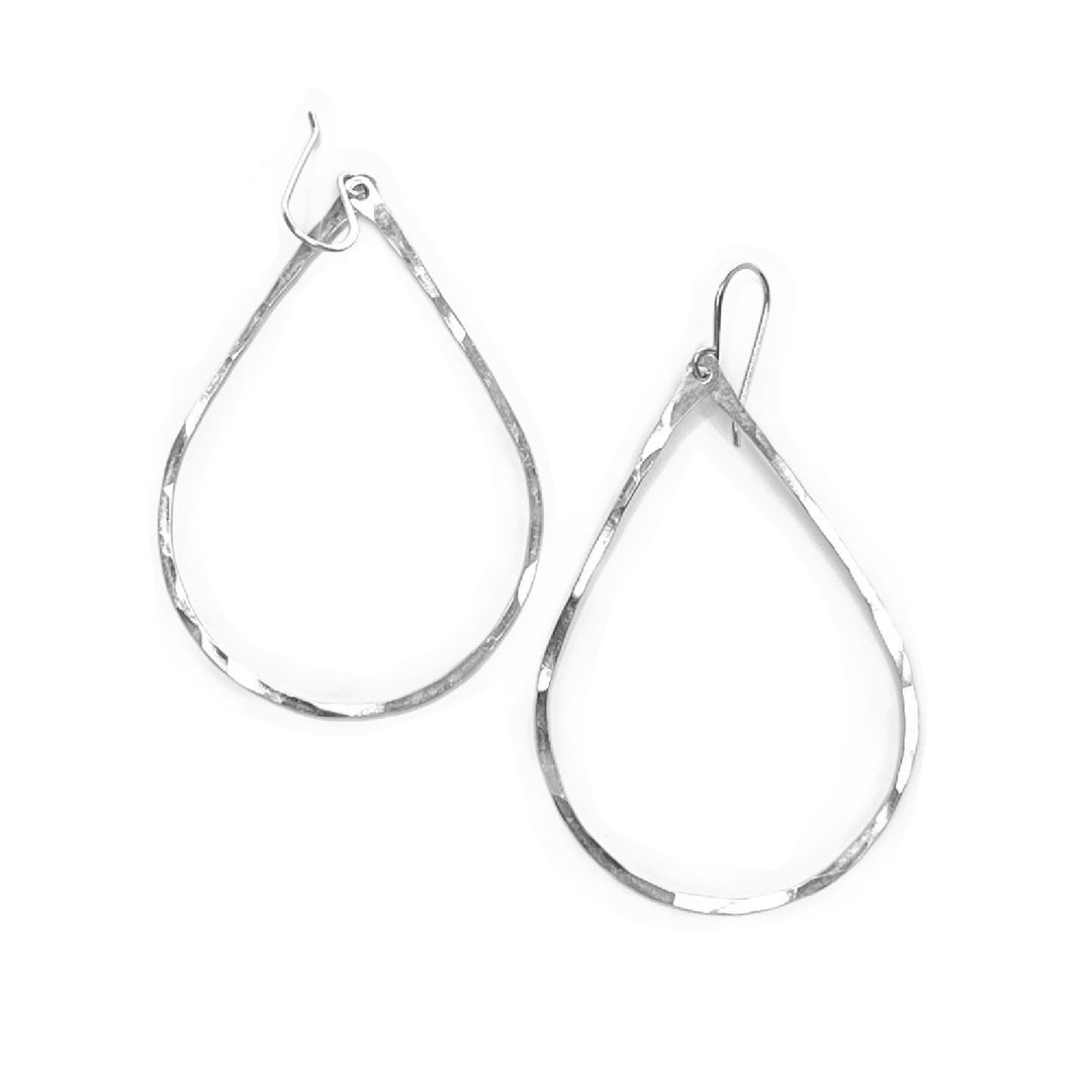Teressa Lane Jewelry gold Lei earrings in hammered teardrop design with hook clasps