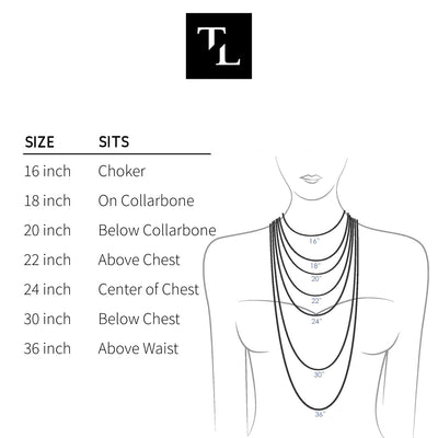 Deon Moon Necklace Size Guide