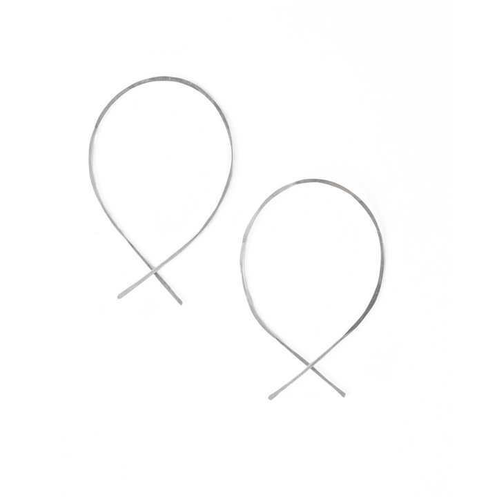 Teressa Lane Jewelry silver threader earrings for women with minimalist loop design