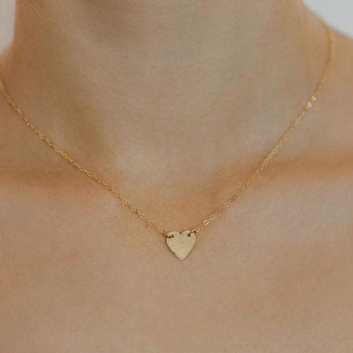 Teressa Lane Jewelry delicate gold heart necklace with small heart pendant on a fine chain